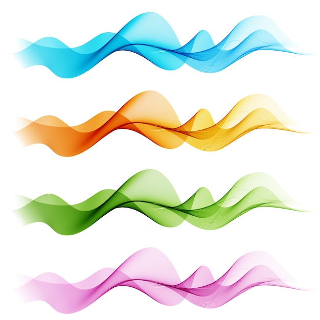 Abstract colorful transparent wave | Premium Vector