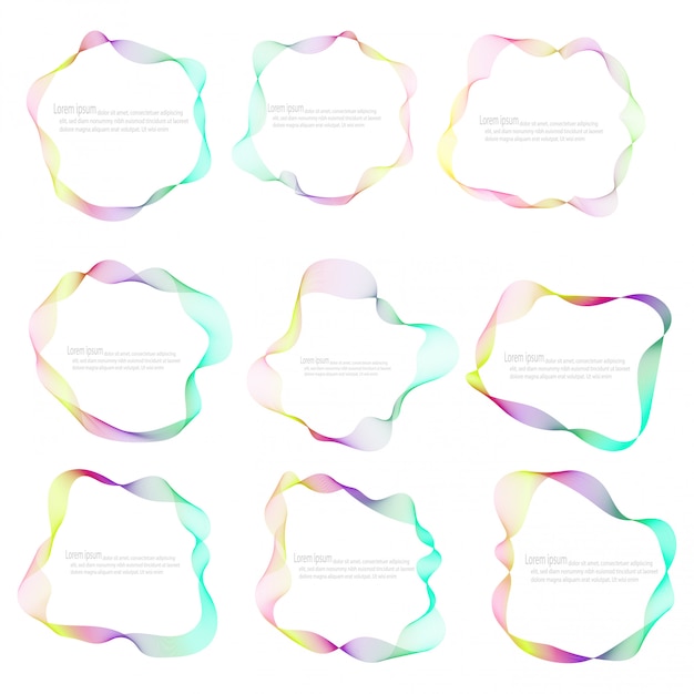 Abstract colorful wave lines flowing isolated on black background Premium Vector