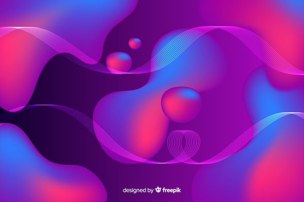 Abstract colourful flow shapes background Free Vector