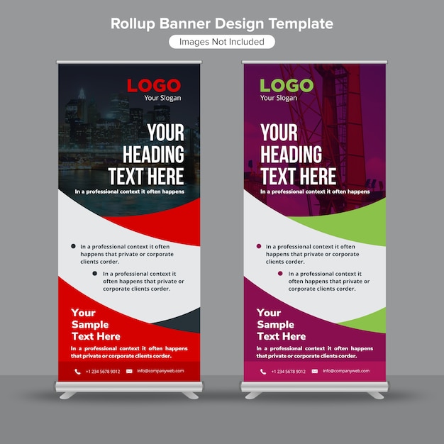 Premium Vector | Abstract construction roll up banners