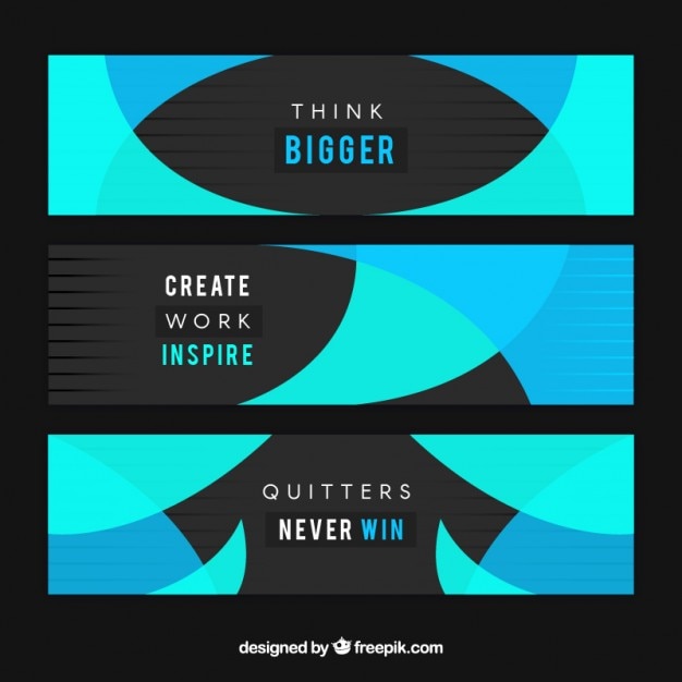 Free Vector | Abstract creative banners with inspirational words