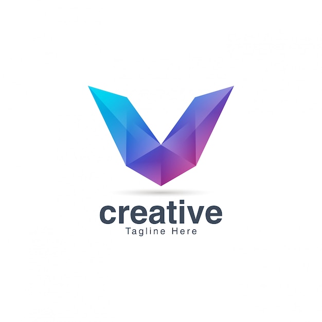 Premium Vector | Abstract creative vibrant letter v logo template