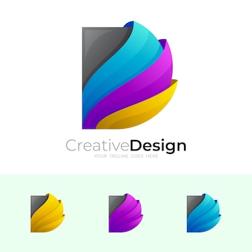 Premium Vector | Abstract d logo with simple design template