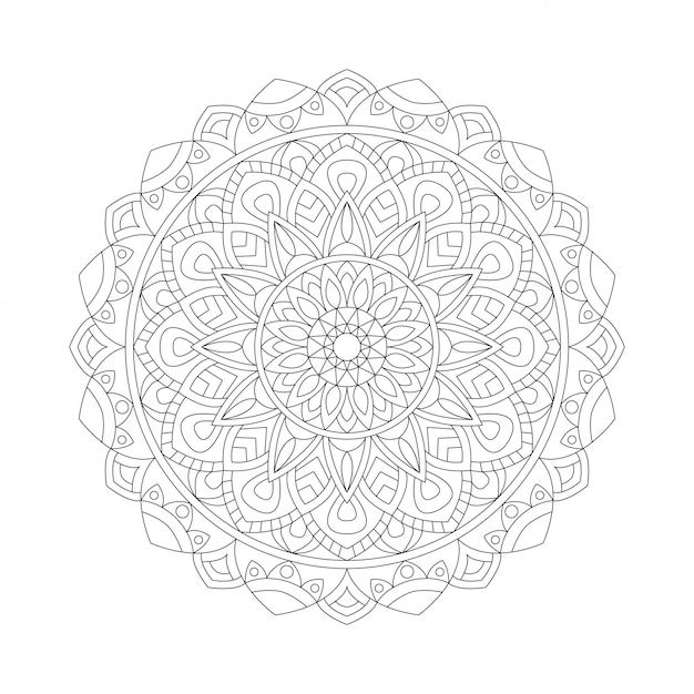 Download Abstract design black white element. round mandala in ...