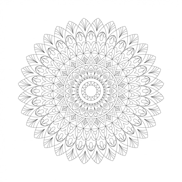 Download Abstract design black white element. round mandala in ...