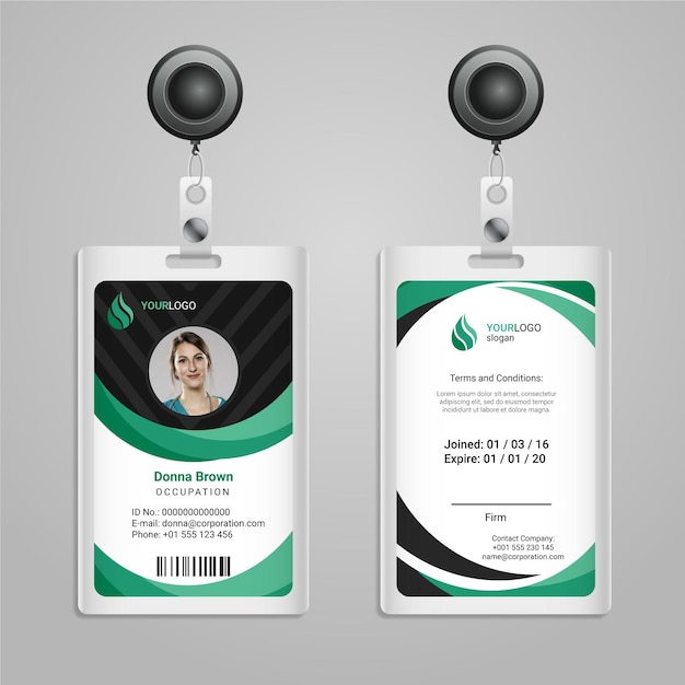 Abstract design id cards template | Free Vector