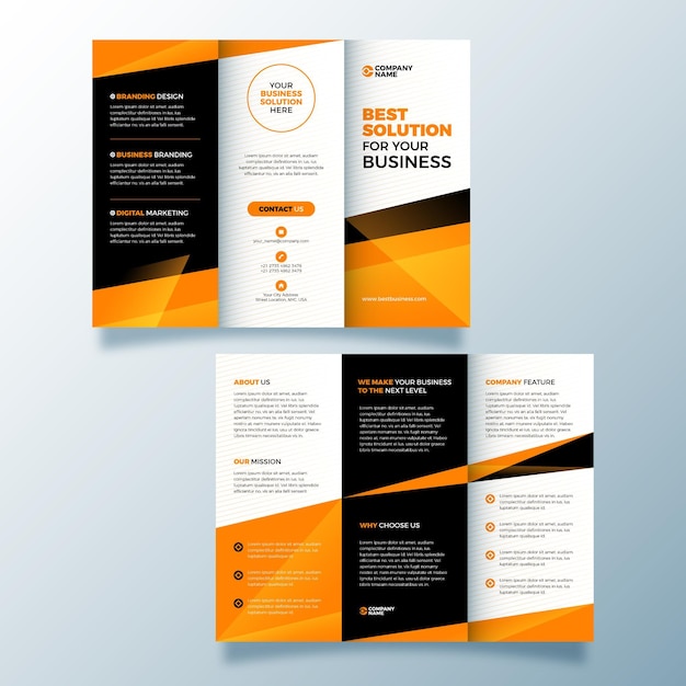 Abstract design trifold brochure template | Free Vector