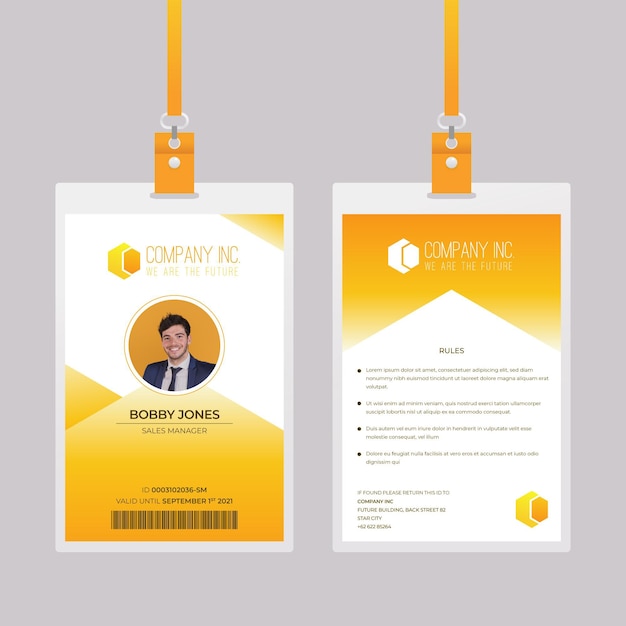 Download Free Vector Abstract Design Yellow Id Cards Template PSD Mockup Templates