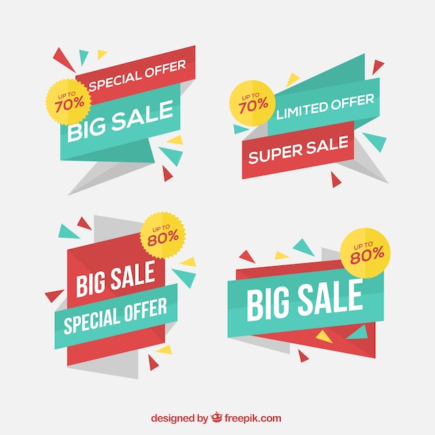 Free Vector | Abstract discount banners pack