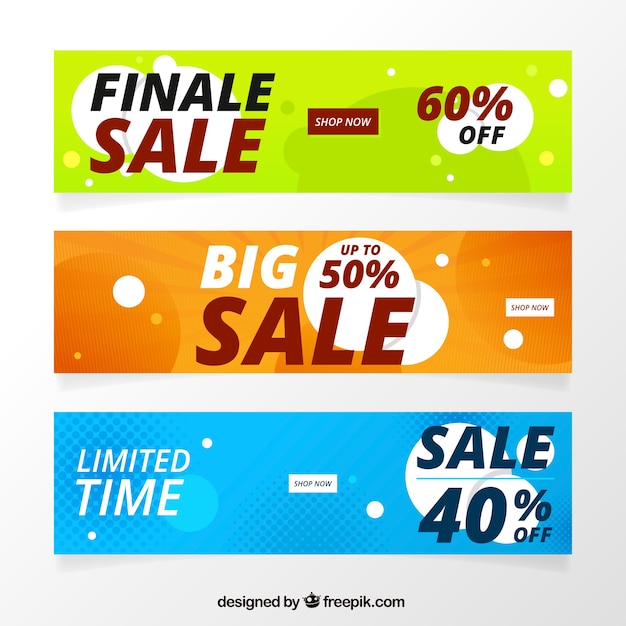 Free Vector | Abstract discount banners