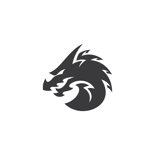 Premium Vector | Abstract dragon head silhouette dragon illustration vector logo in black and ...
