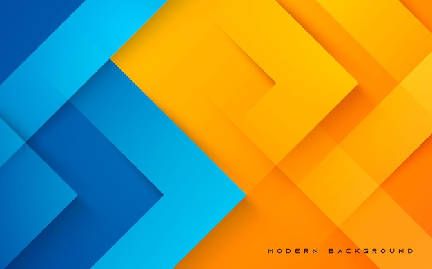  Abstract dynamic blue and orange background Premium Vector