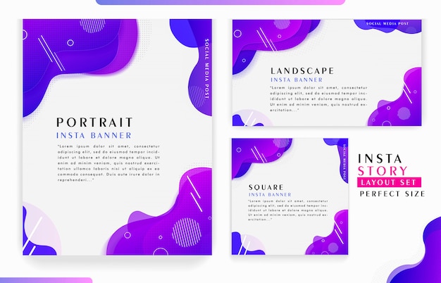 Abstract dynamic minimalist instagram stories template design Premium Vector