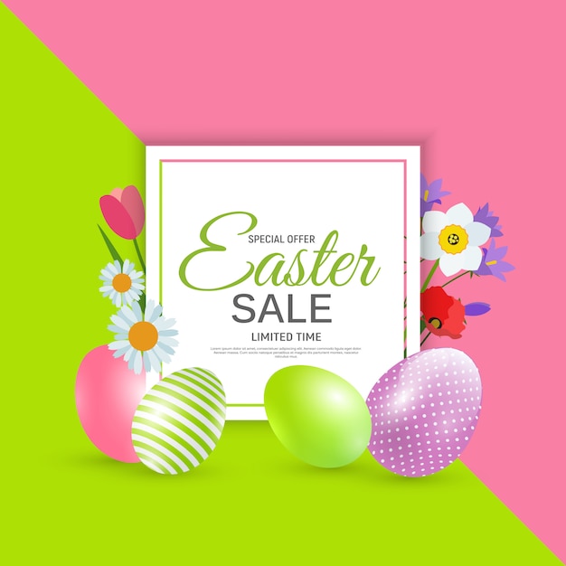 Premium Vector | Abstract easter sale template illustration