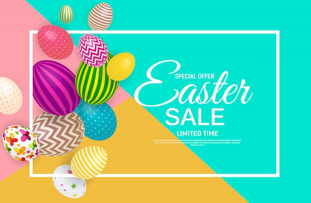 Premium Vector | Abstract easter sale template illustration