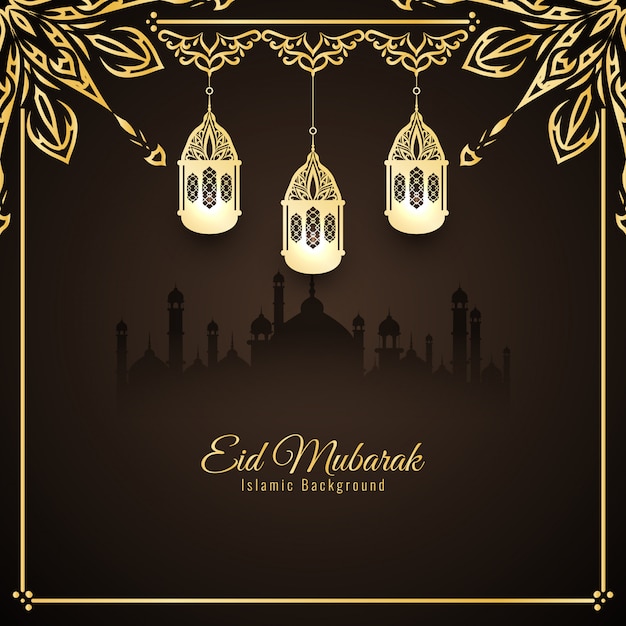 Premium Vector | Abstract eid mubarak stylish background design