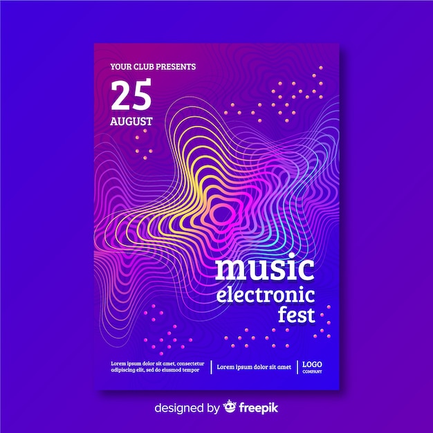 free-vector-abstract-electronic-music-poster-template