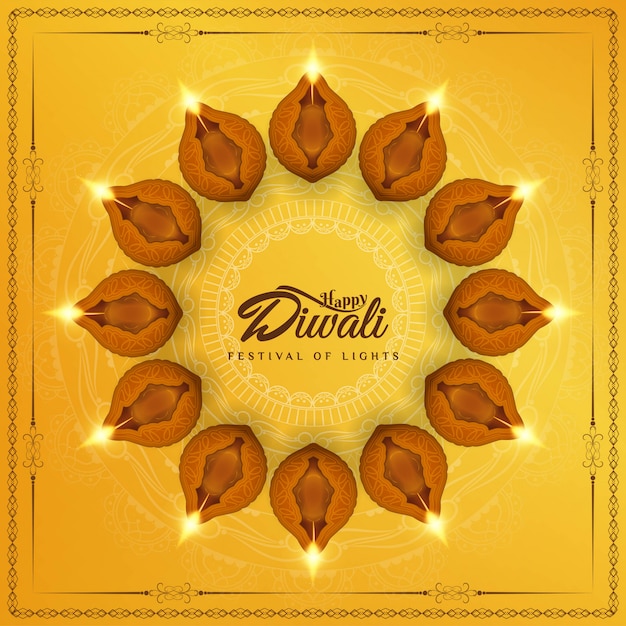 Abstract elegant Happy Diwali religious\
background