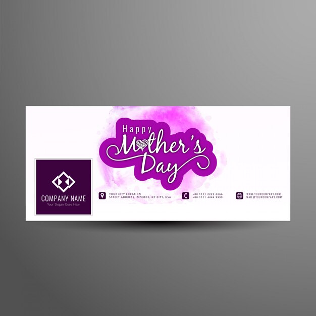 Free Vector Abstract Elegant Mother S Day Facebook Cover Design Template