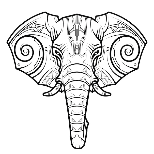 43+ Drawing Elephant Head Pictures