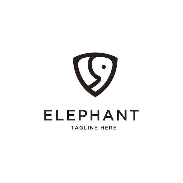 Premium Vector | Abstract elephant and shield logo vector design