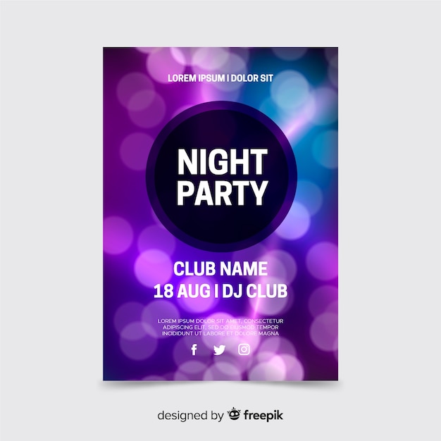 Abstract event template with bokeh lights Free Vector