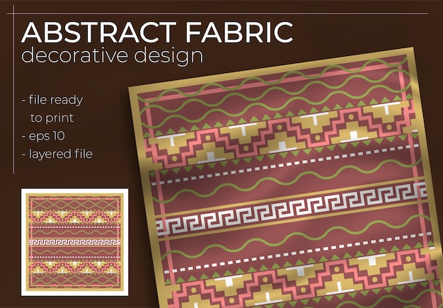 Download Premium Vector | Abstract fabric decorative design with realistic mock up for printing ...