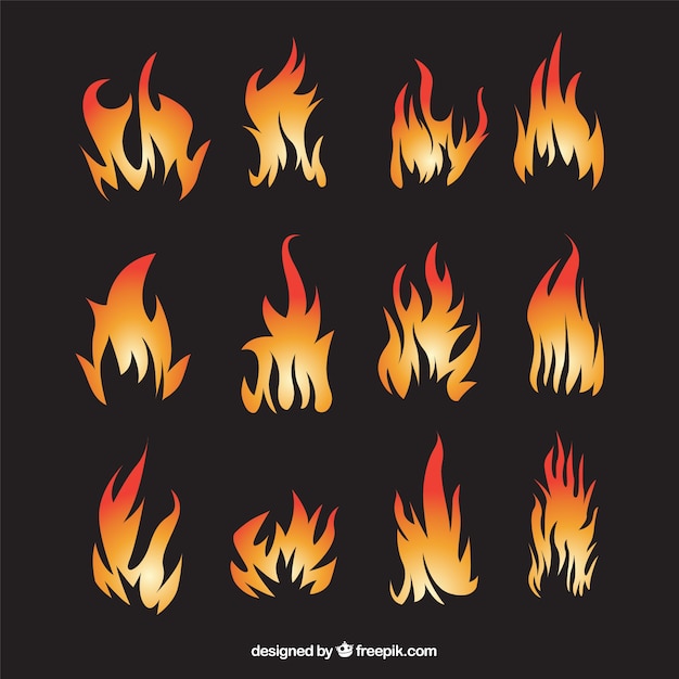 Free Vector | Abstract flames collection