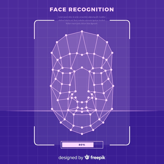 Free Vector | Abstract flat face recognition background