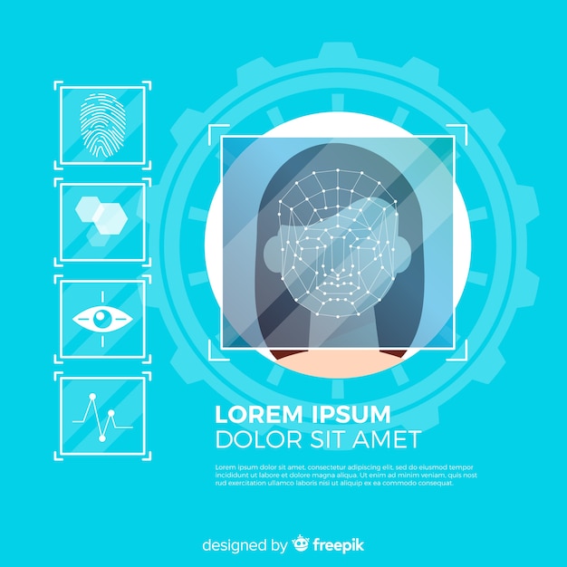 Free Vector | Abstract flat face recognition background