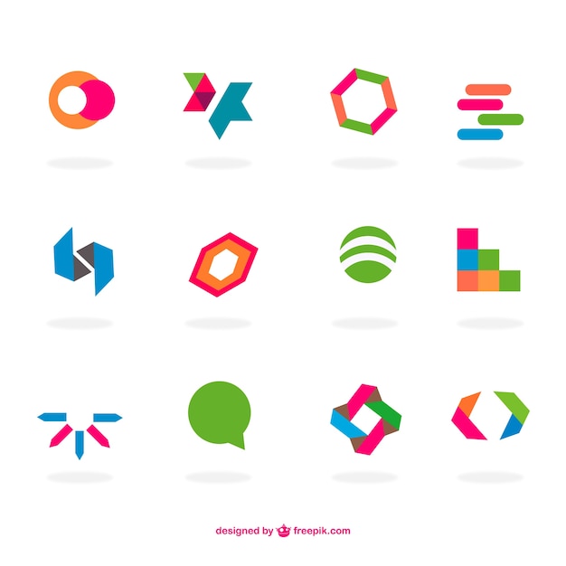 Download Abstract flat logos set | Free Vector