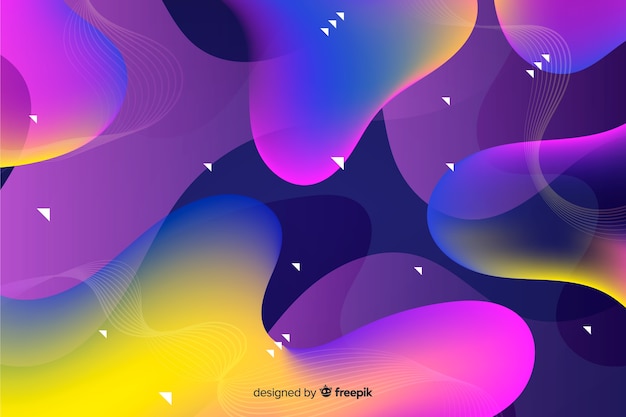Abstract flowing shapes decorative background Free Vector