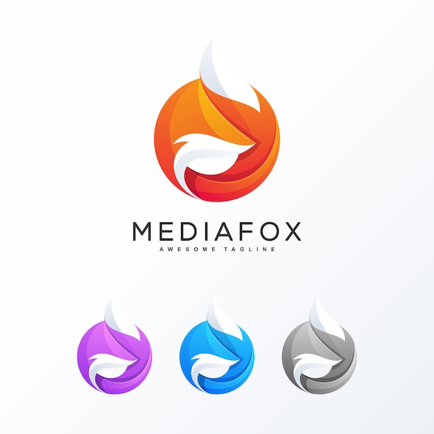 Abstract fox colorful design concept Premium Vector