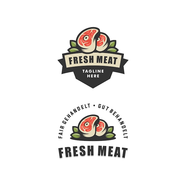 Abstract fresh meat illustration vector design template Premium Vector