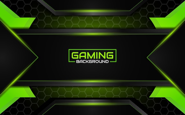 Premium Vector | Abstract futuristic black and green gaming background