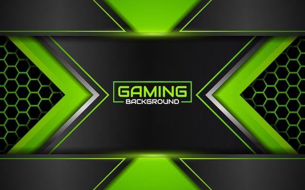 Premium Vector | Abstract futuristic black and green gaming background