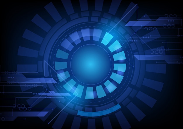 Premium Vector | Abstract futuristic circle technology background