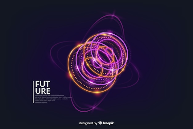 Abstract futuristic glowing hologram background Free Vector