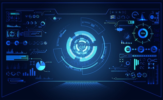 Premium Vector | Abstract futuristic hud interface hologram elements