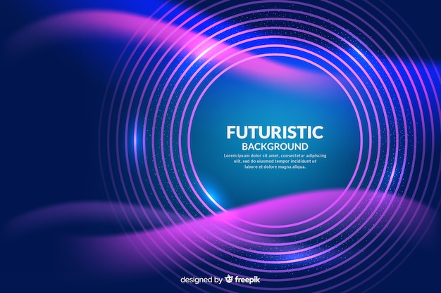 Abstract futuristic neon background Free Vector