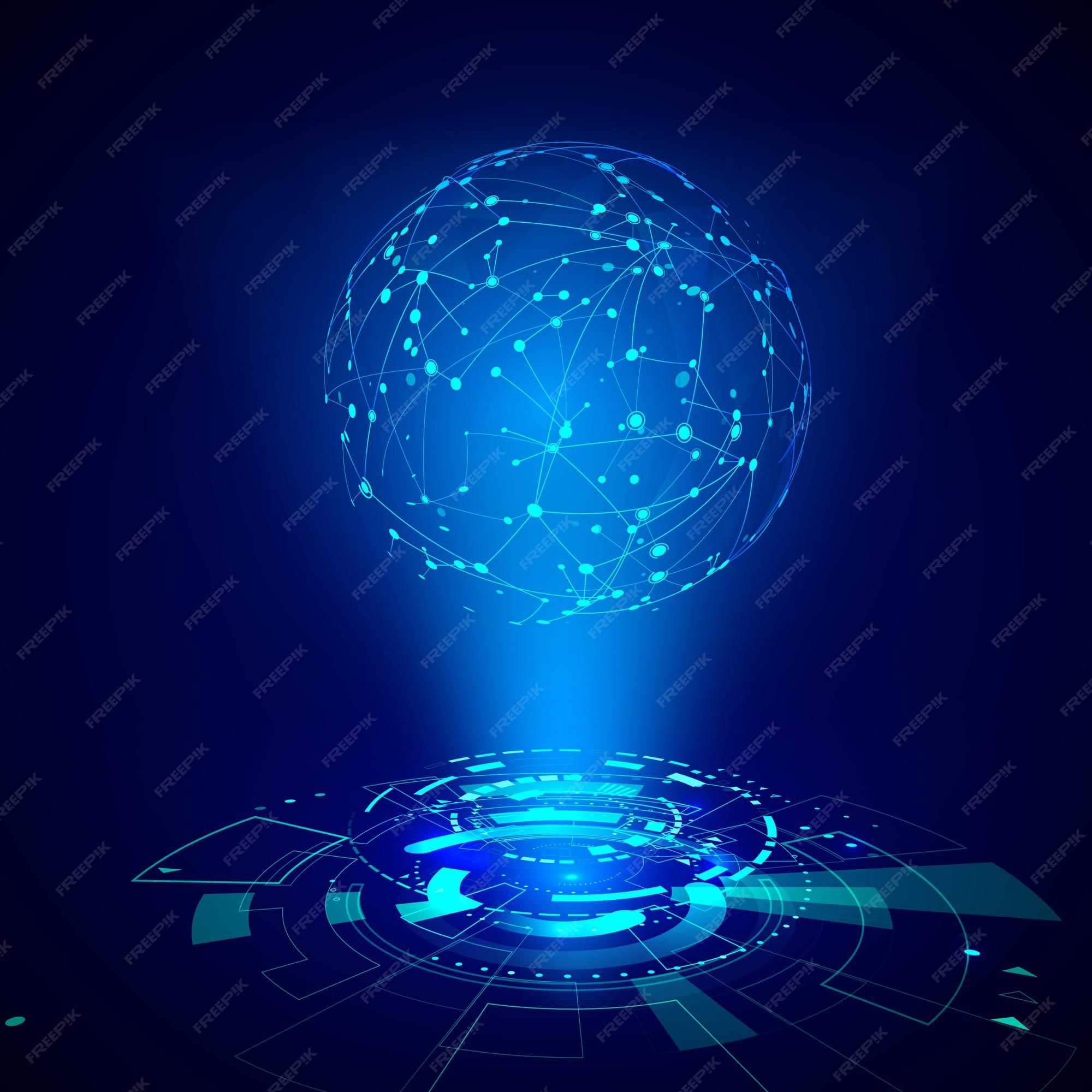 Premium Vector | Abstract futuristic object hud element. 3d hologram ...