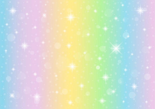 Abstract Galaxy Fantasy Unicorn Background Rainbow Background Holographic Premium Vector