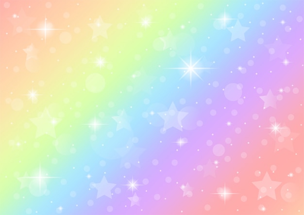 Abstract Galaxy Fantasy Unicorn Rainbow Background Premium Vector