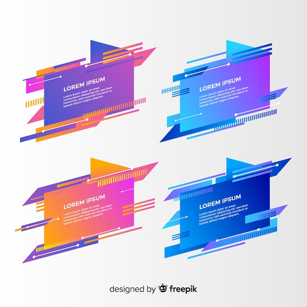Free Vector Abstract Geometric Banner Collection