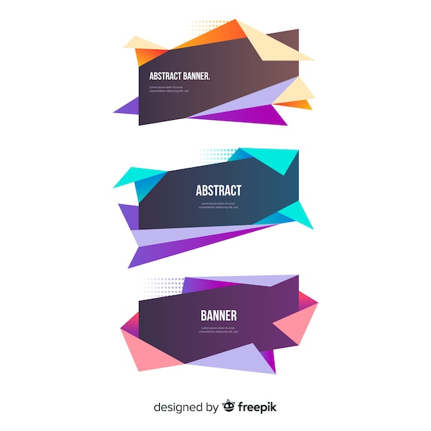 Free Vector | Abstract Geometric Banners