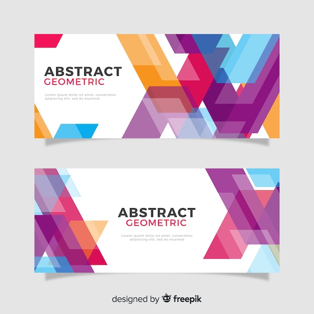 Free Vector Abstract Geometric Banners