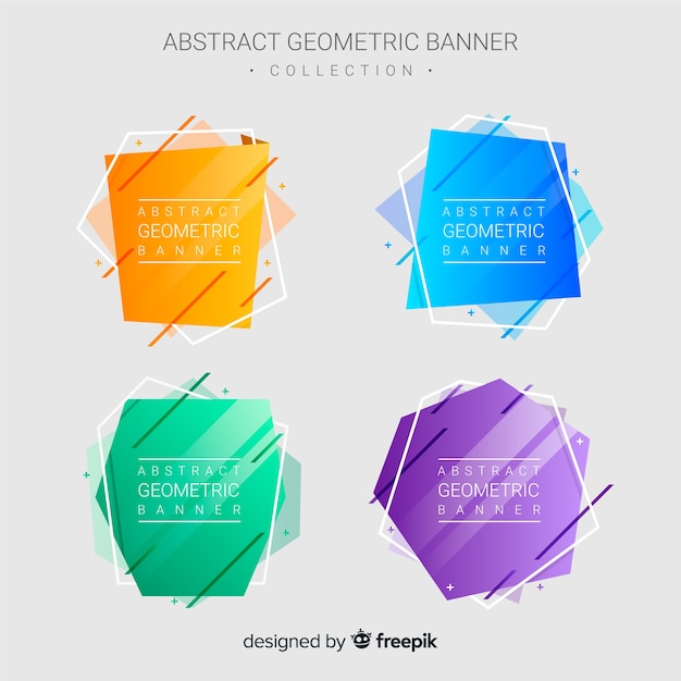 Abstract Geometric Banners Free Vector