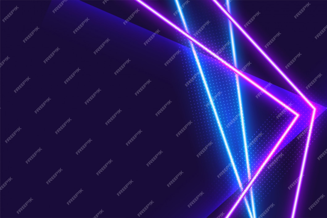 Free Vector | Abstract geometric blue and purple neon background