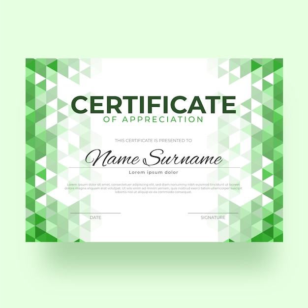 Abstract geometric certificate template Vector | Free Download