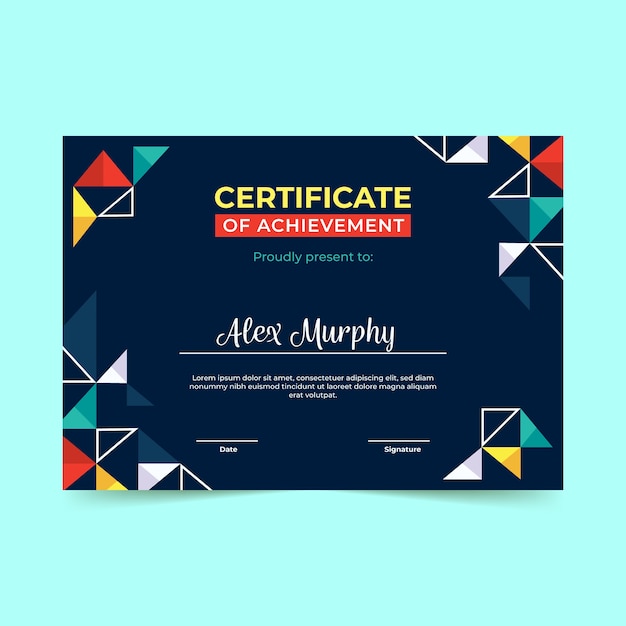 Free Vector | Abstract geometric certificate template